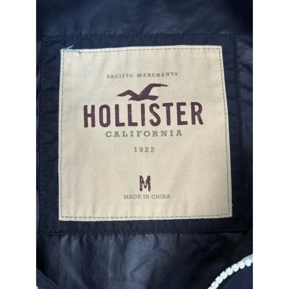 Hollister Nylon Lightweight Navy Jacket Mens Medium NWOT
